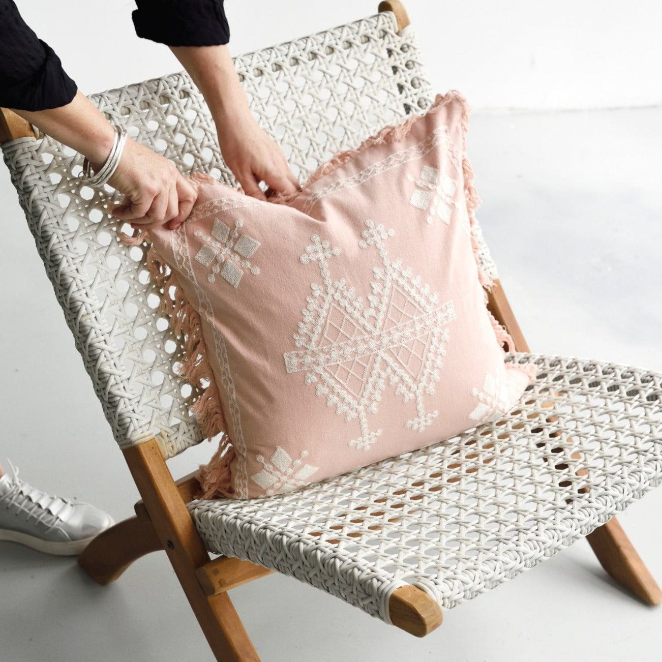 Soft Pink Boho Cushion Stylish Cushions and Throws Singapore