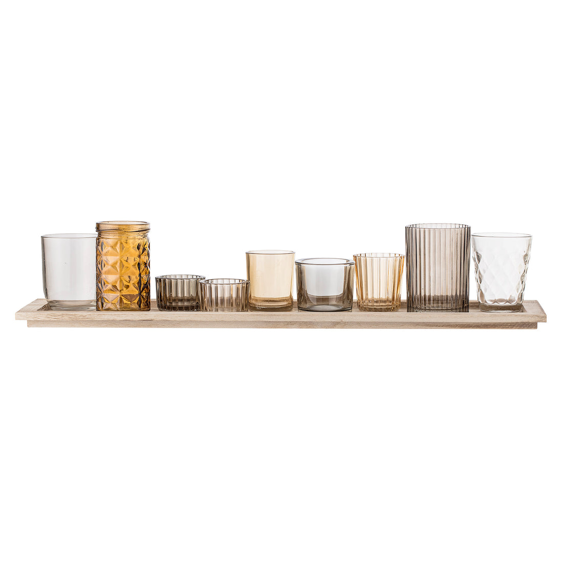 Sanga Tray with Votive Brown (Set of 10)