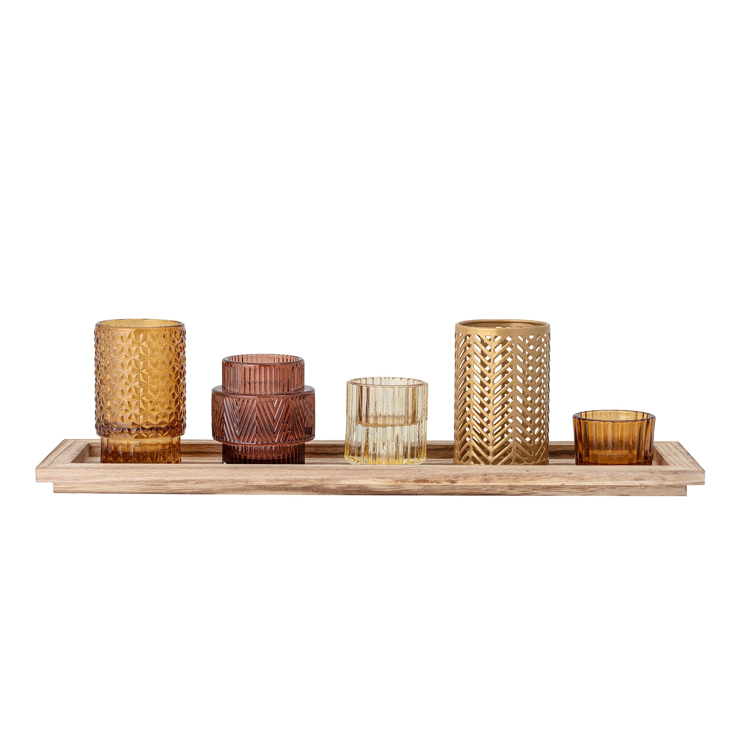 Sanga Tray Votive Brown - Set of 5