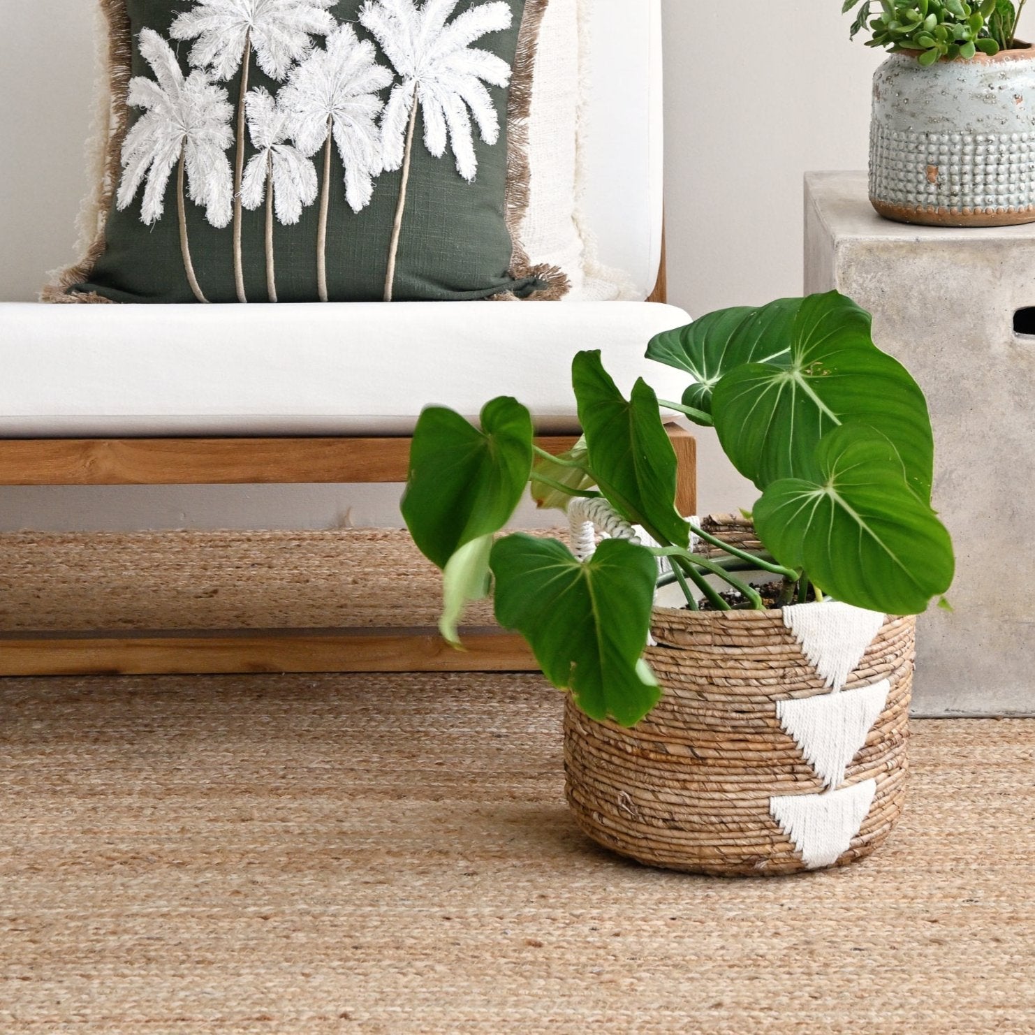 Banana Leaf Macrame Basket