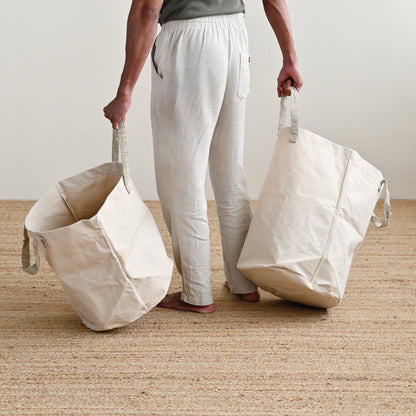 Canvas Laundry Bag with Hemp Handles 9