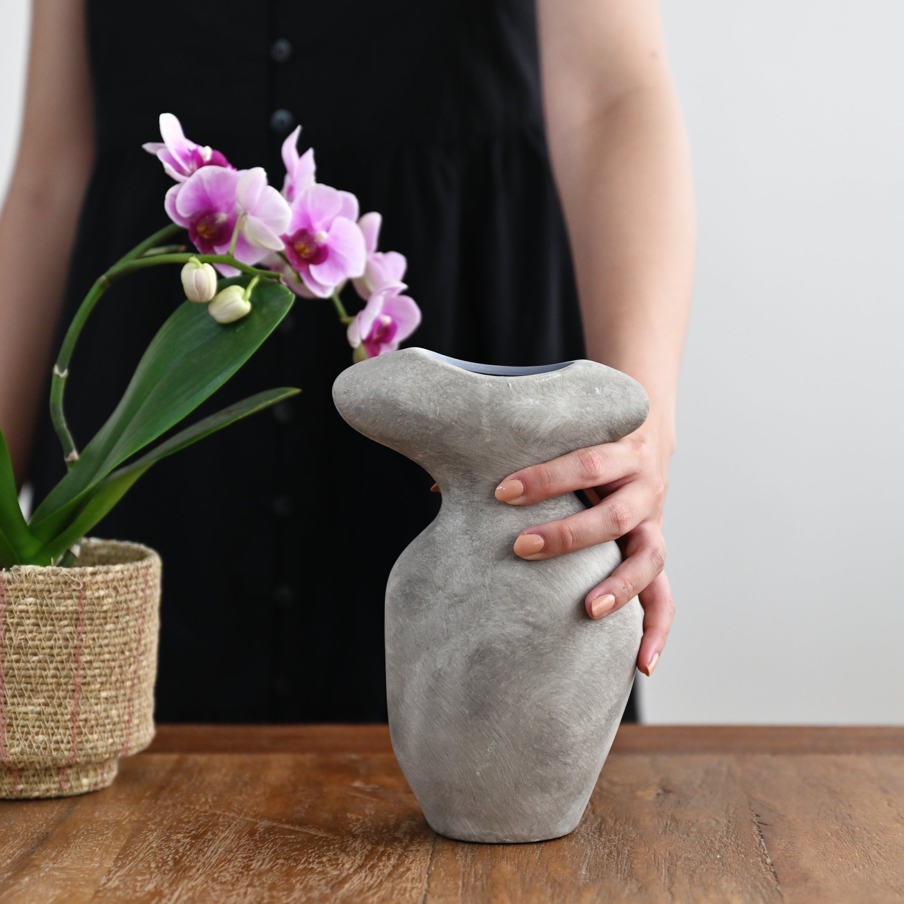 Nori Deco Terracotta Grey Vase