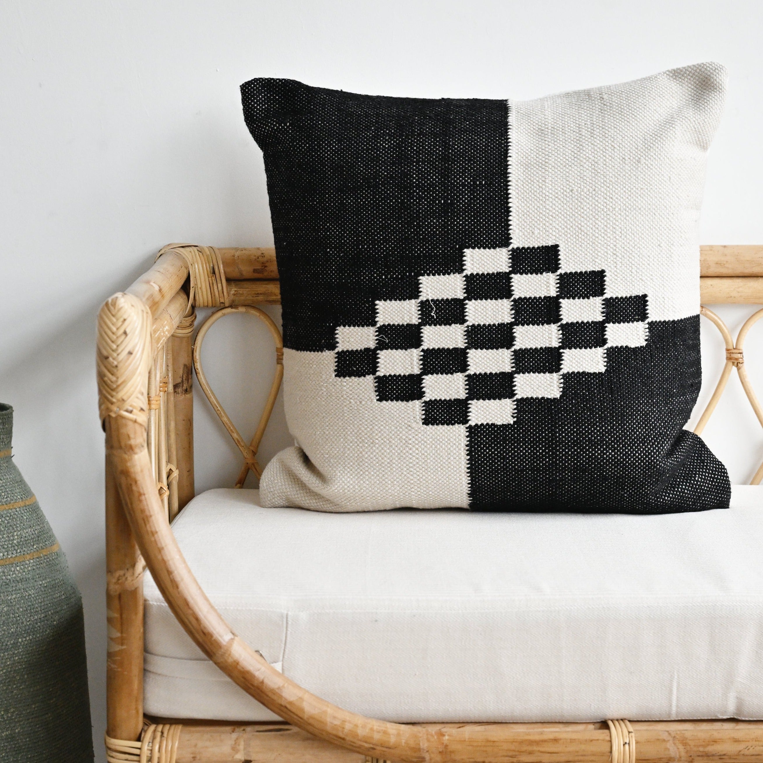 Checkered Indoor Outdoor Handwoven Cushion Stylish Cushions and