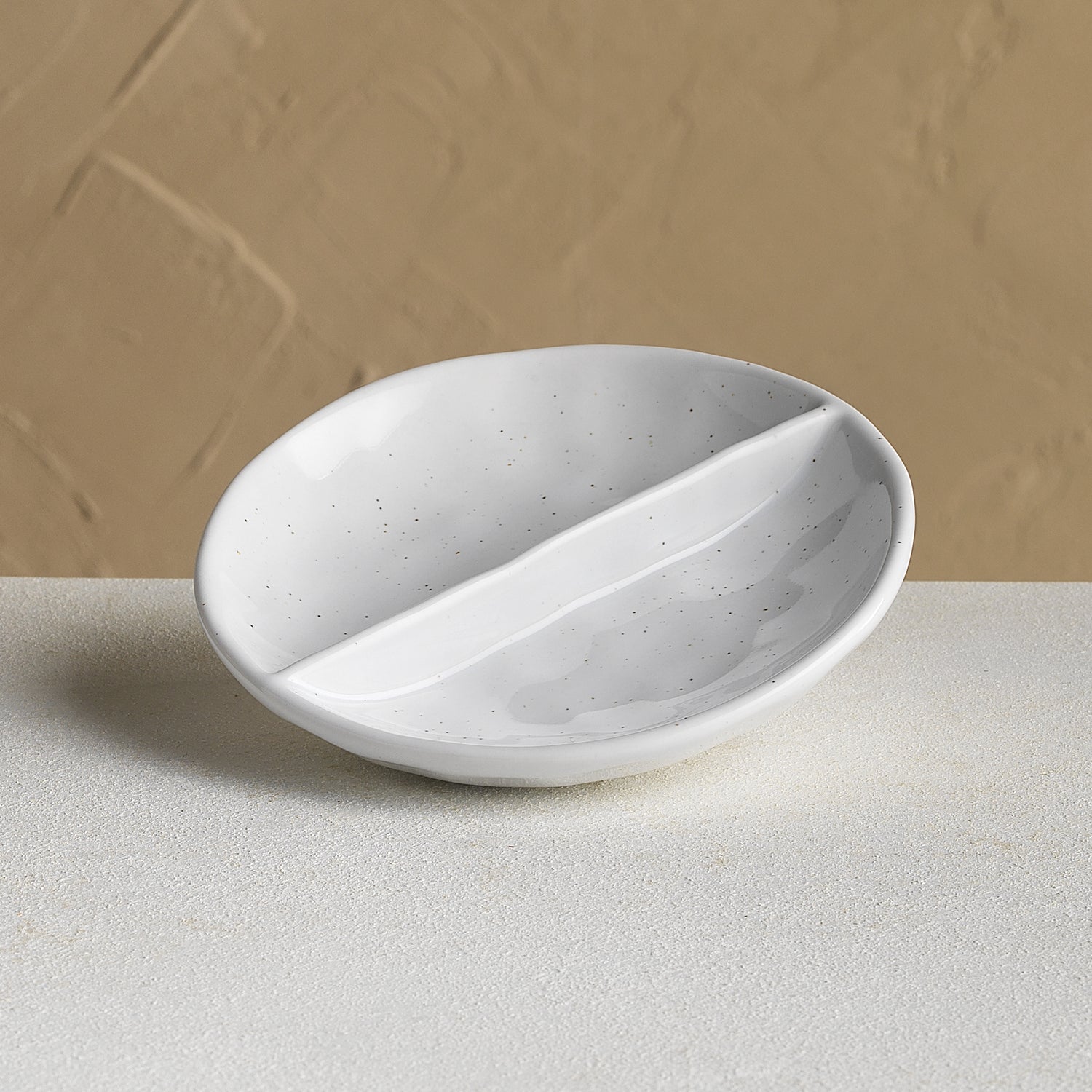 Speckle Salt and Pepper Pinch Dish - Milk