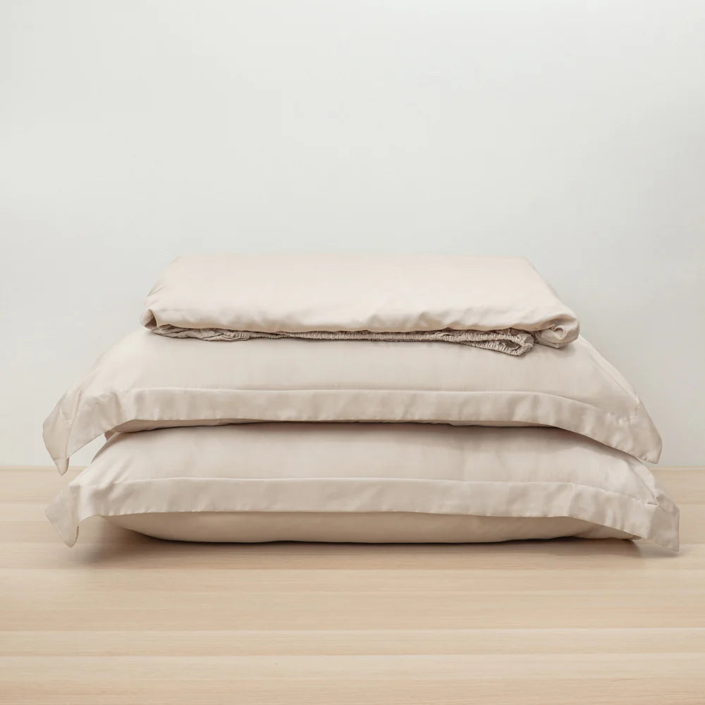 Heveya Bamboo Fitted Sheet Set King - Sand