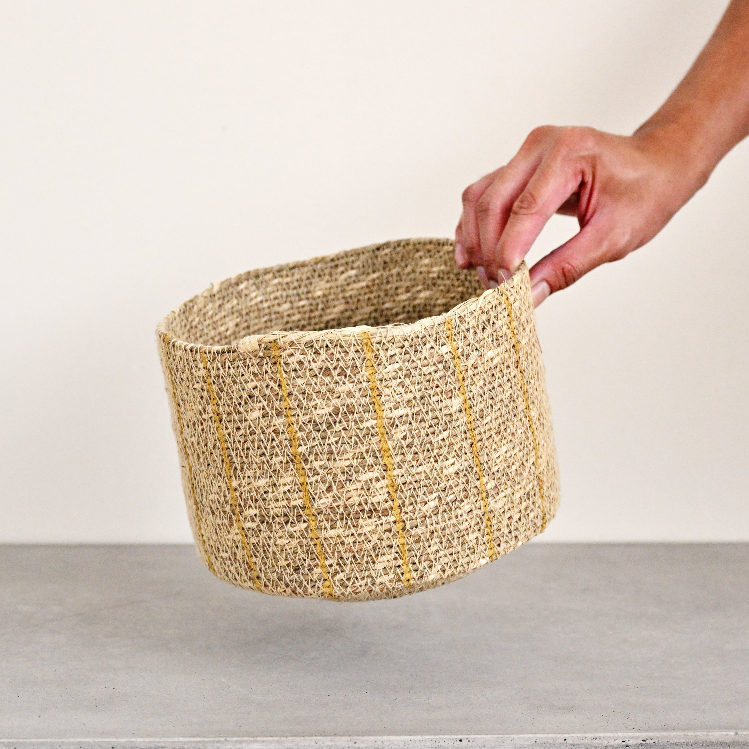 Korba Woven Planter with Stripes