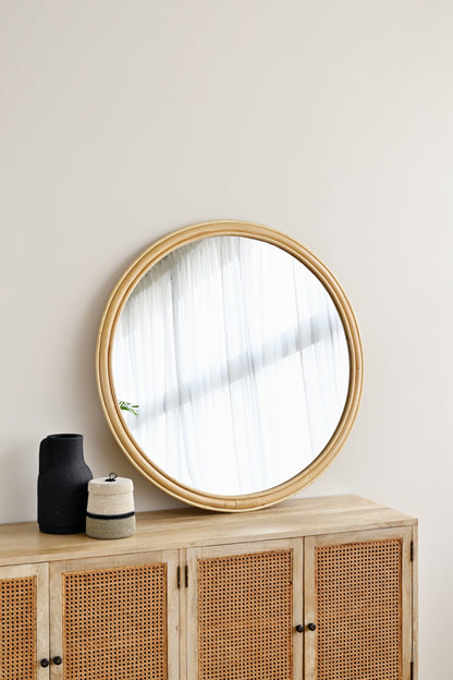 Natural Round Rattan Mirror 6