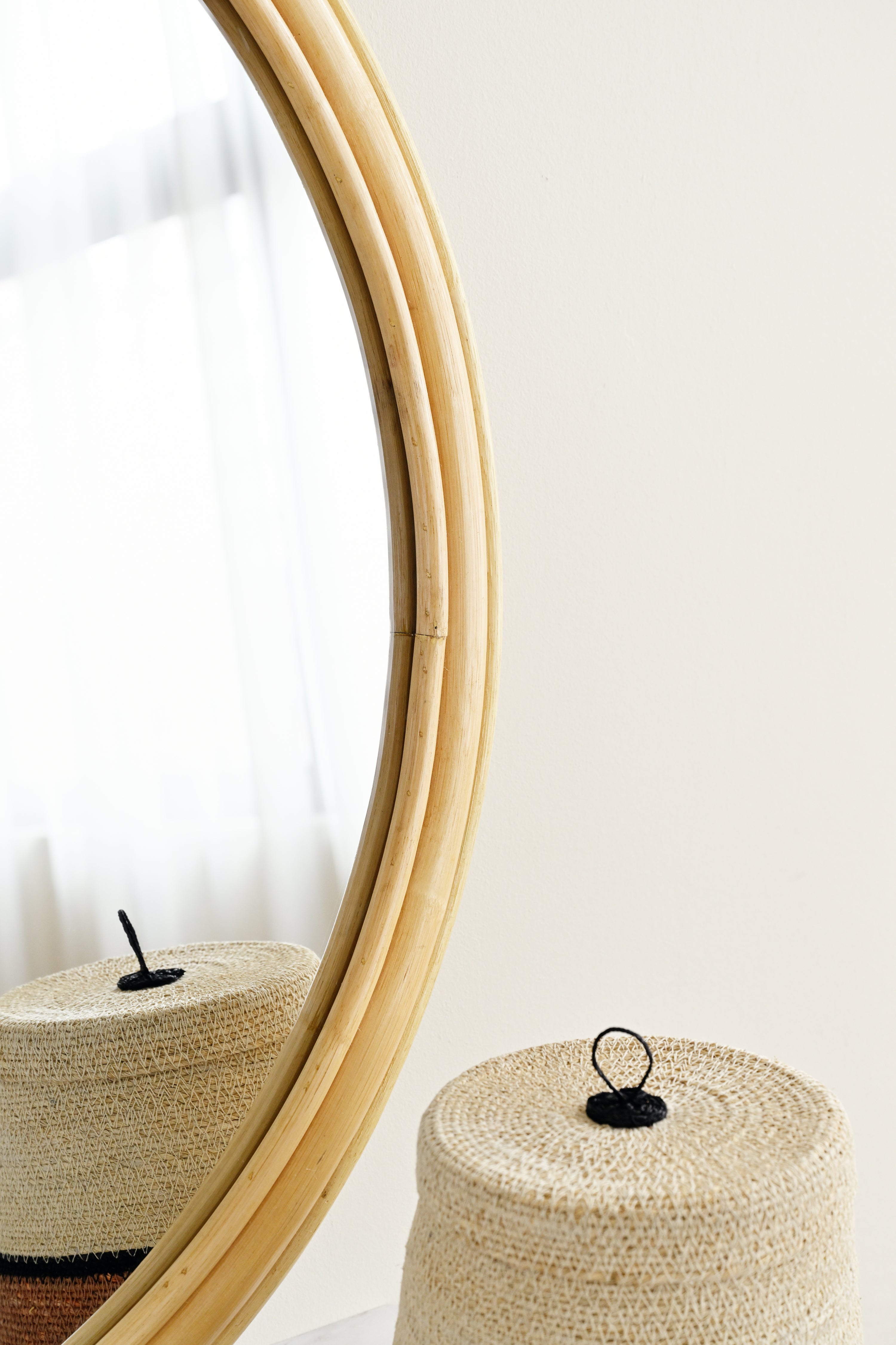 Natural Round Rattan Mirror 7