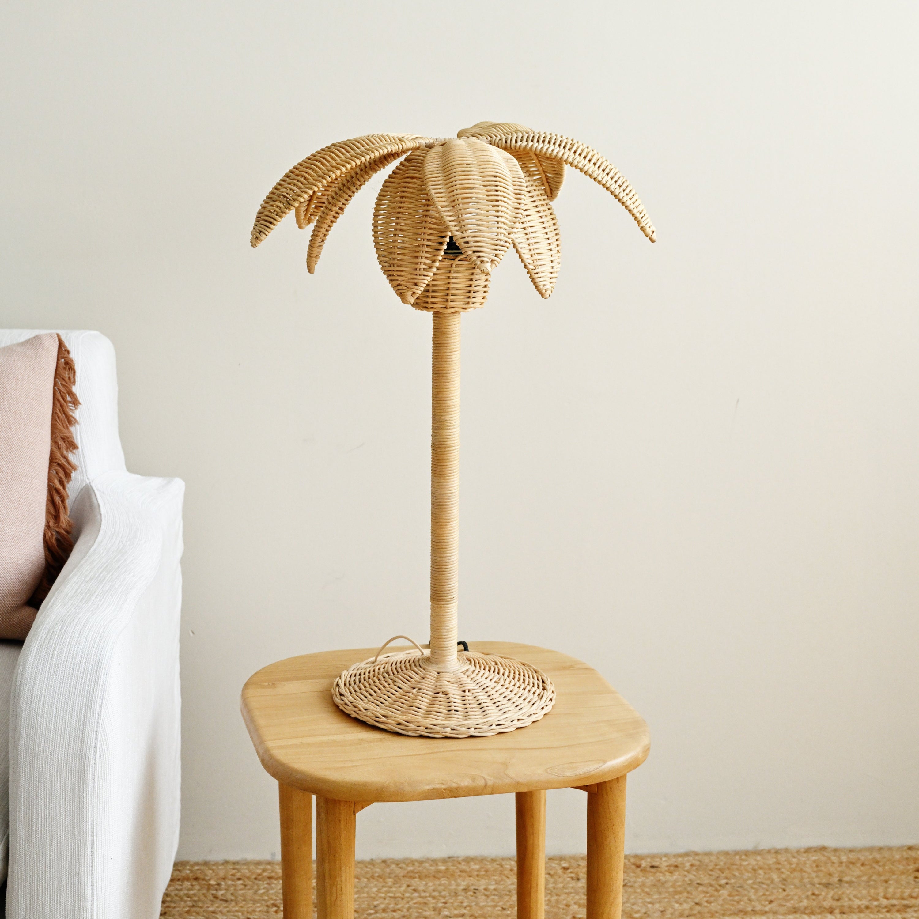 Palm Tree Rattan Table Lamp