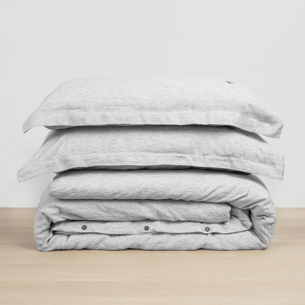 Heveya Linen Duvet Sheet Set King - Pinstripe