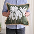 White Green Linen Bali Palms Cushion 