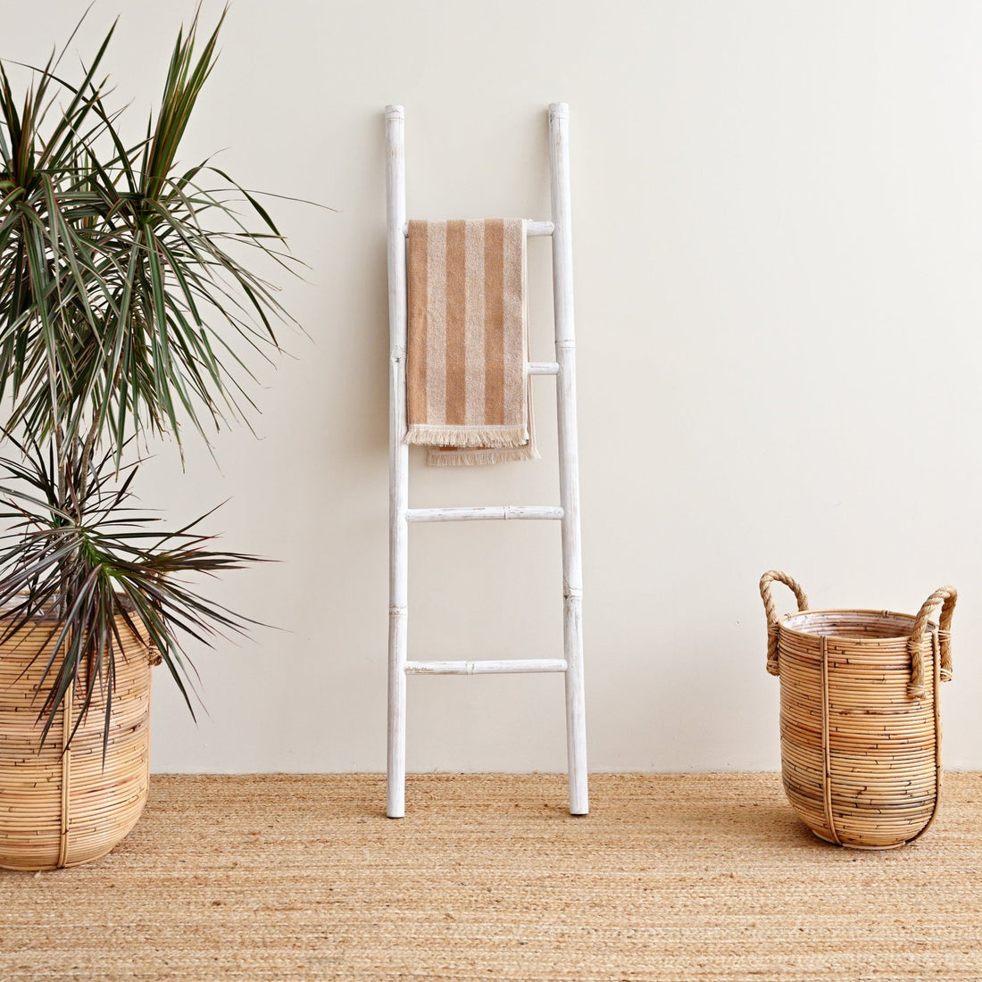 White Washed Bamboo Ladder