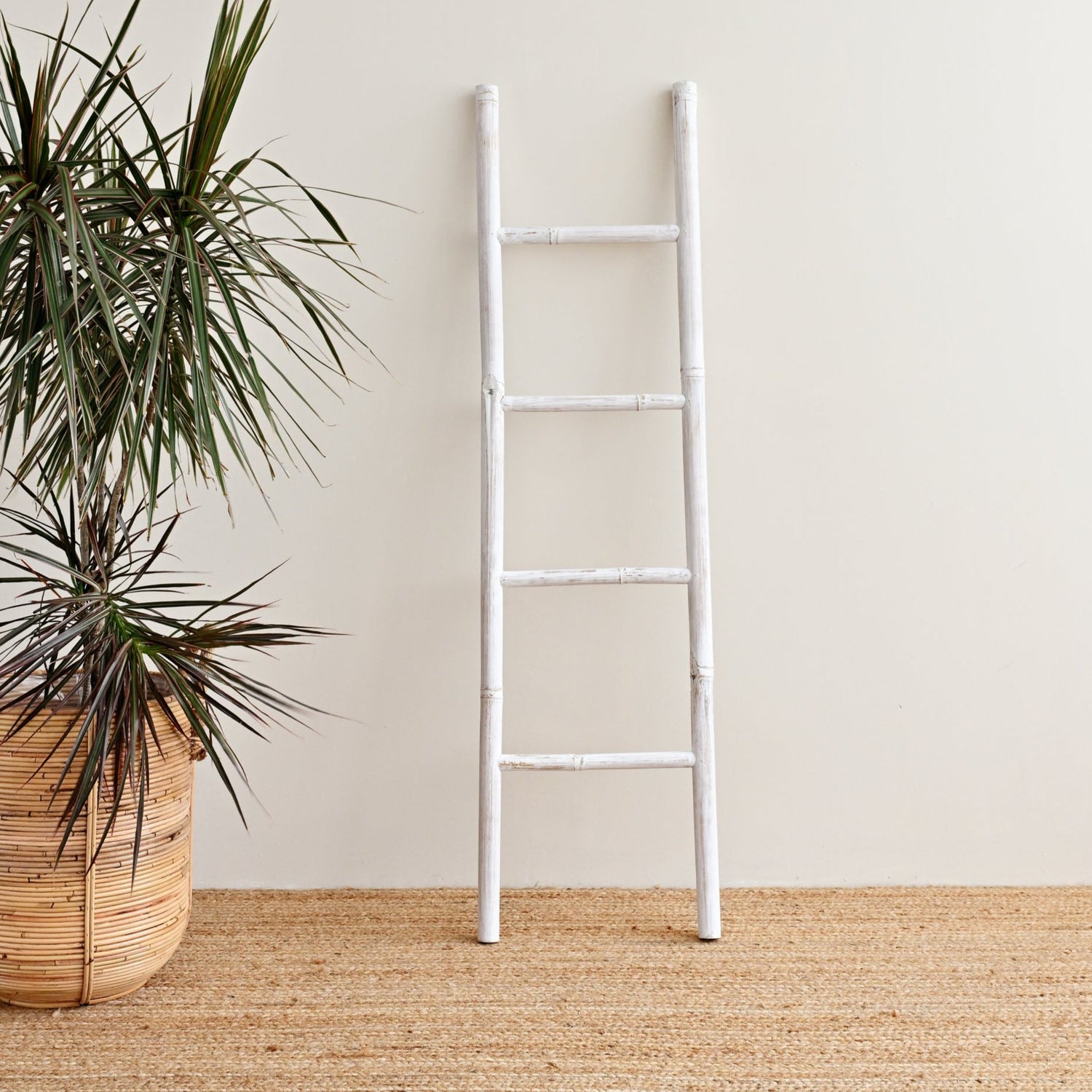 White Washed Bamboo Ladder 2