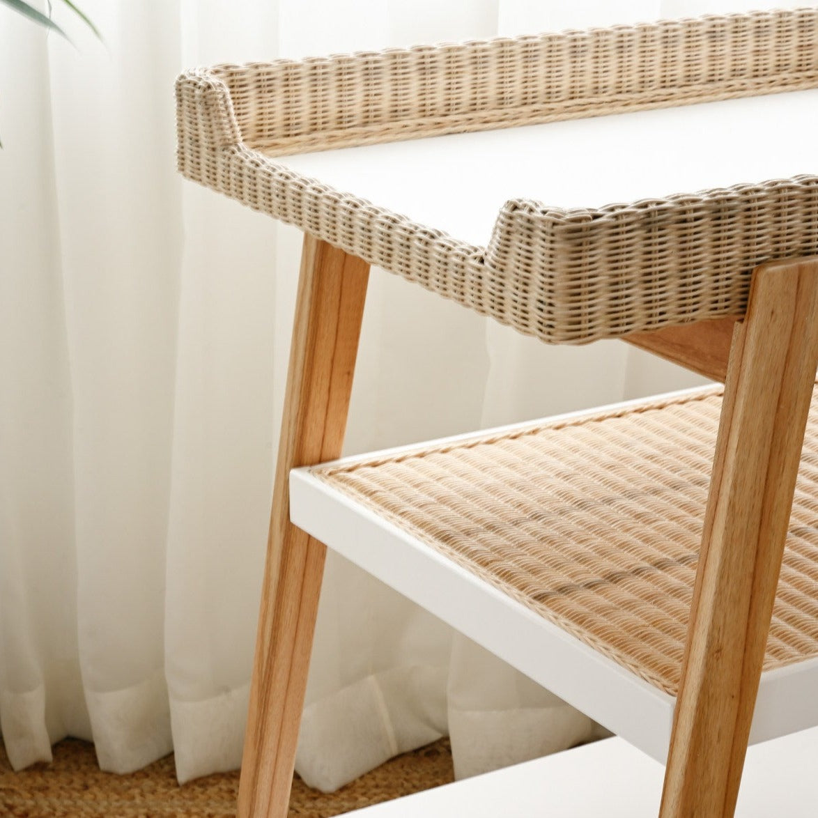 Rattan changing hot sale table