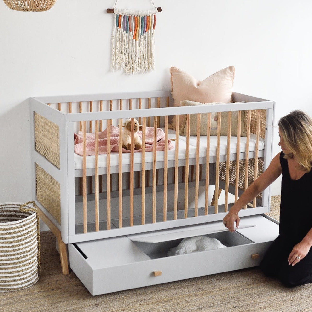 Bed with baby bed sale